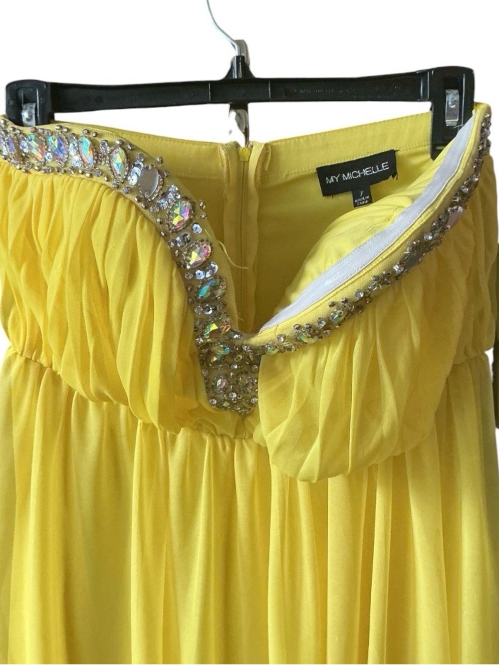 My Michelle Yellow Circle Skirt with Back Zipper